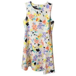 Calvin Klein Womens Floral Scuba Sleeveless Sheath Dress Multi-Color Size 14